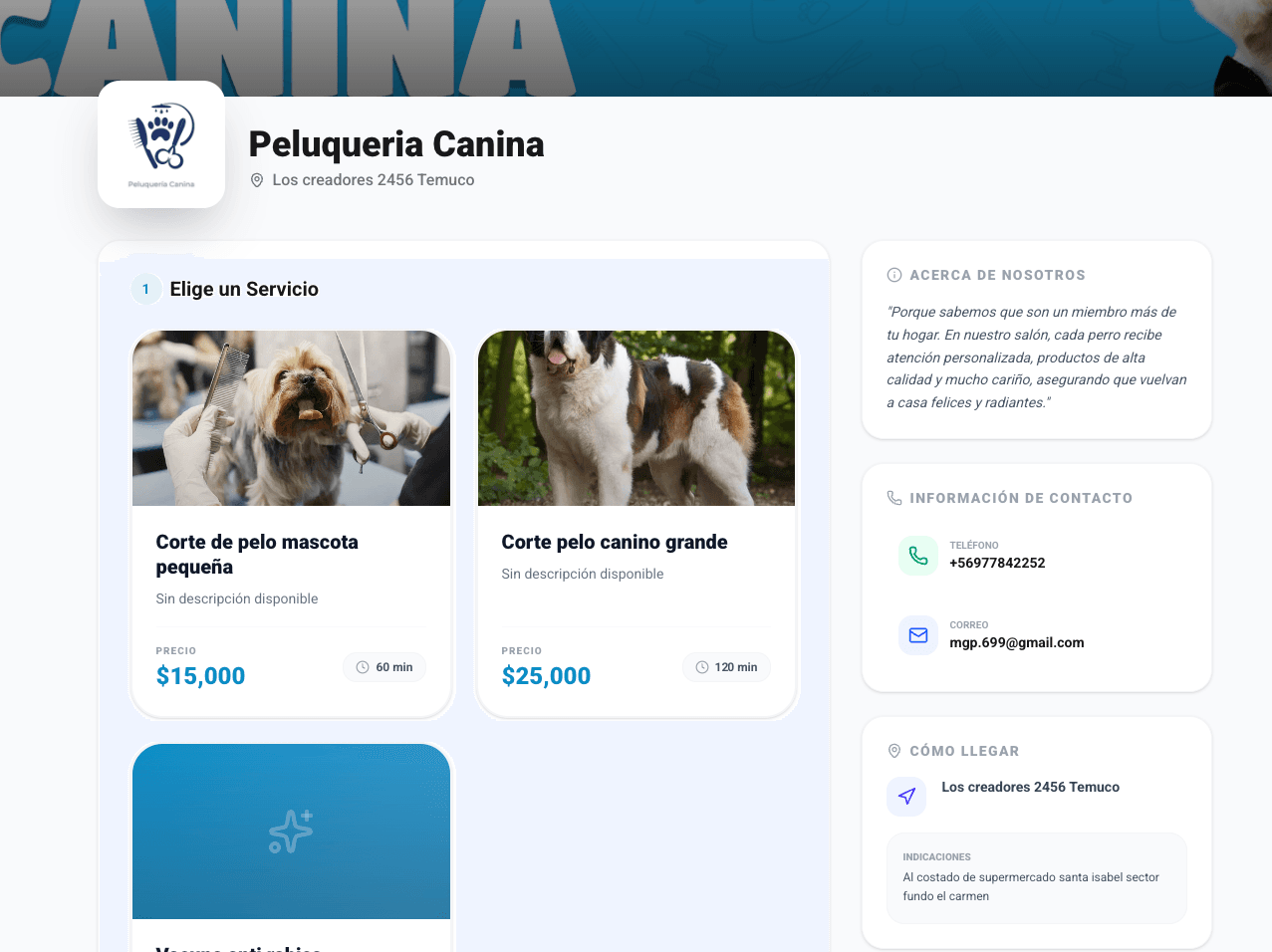 Vista de la tienda de reservas KindAp